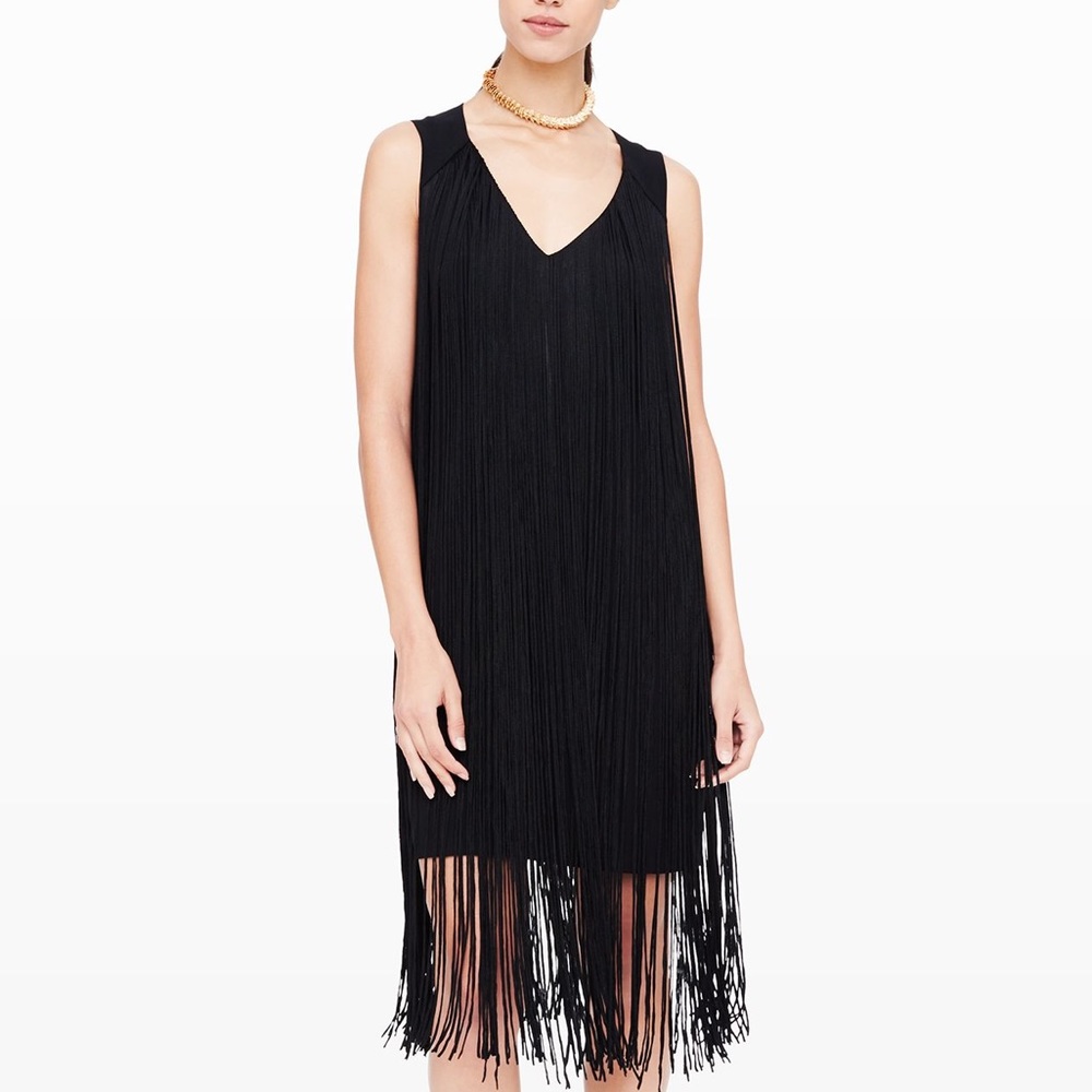 Fringe black dress